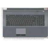 Клавиатура (топ-панель) для ноутбука Samsung RC710 черная с серым топкейсом