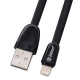 Кабель Zetton USB SyncCharge Flat Glossy TPE Data Cable USB <-> Lightning черный (ZTUSBFGTBKA8)