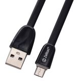Кабель Zetton USB SyncCharge Flat Glossy TPE Data Cable USB <-> Micro USB черный (ZTUSBFGTBKMC)