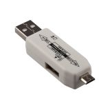 OTG Картридер LP слоты Micro SD, USB белый, коробка