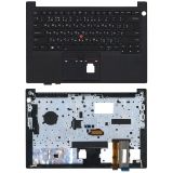 Клавиатура (топ-панель) для ноутбука Lenovo Thinkpad E14 gen 2 черная с черным топкейсом