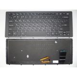 Клавиатура для ноутбука Sony Vaio SVF15N SVF15N100C SVF15N14CXB черная с рамкой и подсветкой
