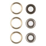 Стекло камеры для iPhone 12 Pro Max (золото) в сборе (комплект 3 шт) Premium