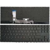 Клавиатура для ноутбука HP Omen 15-en, 15t-en, 15-ek, 15t-ek черная с подсветкой, красные символы, английская раскладка