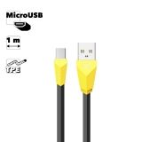USB кабель REMAX Alien RC-030m MicroUSB, 1м, TPE (черный)