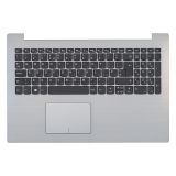 Клавиатура (топ-панель) для ноутбука Lenovo IdeaPad 320-15 черная с серебристым топкейсом