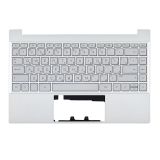 Клавиатура (топ-панель) для ноутбука HP Pavilion 13-BB серебристая с серебристым топкейсом
