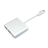 Адаптер Type-C на USB, HDMI 4K Type-С для MacBook серебристый