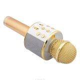 Караоке микрофон-колонка WSTER WS-858 Bluetooth, USB, Line-In/Out золотая, коробка
