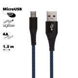 USB кабель BOROFONE BU13 Craft MicroUSB, 1.2м, 4A, нейлон (черный)