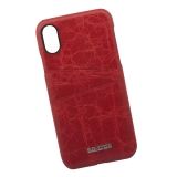 Защитная крышка G-Case Koco Series для Apple iPhone X кожа, красная