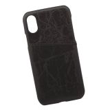 Защитная крышка G-Case Koco Series для Apple iPhone X кожа, черная