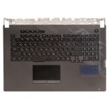 Клавиатура (топ-панель) для ноутбука Asus ROG Strix G732LV, G732LW черная с черным топкейсом, с RGB подсветкой и тачпадом (с разбора)
