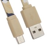 USB Дата-кабель MicroUSB плоский Army Printing 1 метр (желтый камуфляж)