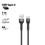 USB кабель REMAX Jany RC-170a Type-C, 5A, 1м, нейлон (черный)