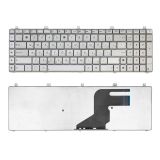 Клавиатура для ноутбука Asus N55 N55S N75 серебристая