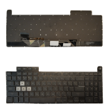 Клавиатура для ноутбука Asus TUF Gaming F15 FX507 черная без рамки с подсветкой