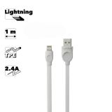 USB кабель Earldom EC-108I Lightning 8-pin, 2.4A, 1м, TPE (белый)