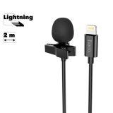 Микрофон петличный HOCO L14 Lavalier Lightning 8 pin, 2м (черный)