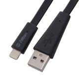Кабель Zetton USB SyncCharge Flat Wide Data Cable USB <-> Lightning черный (ZTUSBFWBA8)