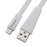 Кабель Zetton USB SyncCharge Flat Wide Data Cable USB <-> Micro USB белый (ZTUSBFWWMC)