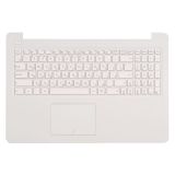 Клавиатура (топ-панель) для ноутбука Asus E502MA-2A белая с белым топкейсом, с тачпадом