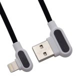 Кабель Zetton USB SyncCharge Round Fabric Corner Cable USB <-> Lightning черный (ZTUSBRFCBKA8)