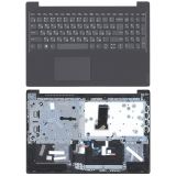 Клавиатура (топ-панель) для ноутбука Lenovo V15-IGL черная с черным топкейсом