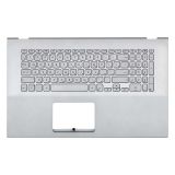 Клавиатура (топ-панель) для ноутбука Asus X712J серебристая с серебристым топкейсом