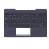 Клавиатура (топ-панель) для ноутбука Asus T100Chi черная с темно-синим топкейсом
