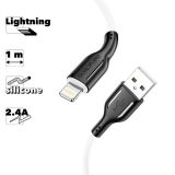 Кабель USB BOROFONE BX63 Charming Lightning 8-pin 1м 2.4A силикон (белый)