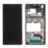Дисплей (экран) в сборе с тачскрином для Sony Xperia Z3 бронзовый с рамкой
