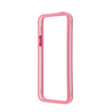 Бампер для iPhone 5, 5S, SE прозрачный с розовой вставкой