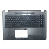 Клавиатура (топ-панель) для ноутбука Asus X570UD-1B черная c черным топкейсом, с подсветкой