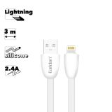 USB кабель Earldom EC-111I Lightning 8-pin, 2.4A, 3м, силикон (белый)