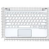 Клавиатура (топ-панель) для ноутбука Samsung NC110 NP-NC110 белая с белым топкейсом