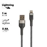 Кабель USB REMAX RC-064i Sury 2 Lightning 8-pin 2.4А 1м нейлон (серебряный)