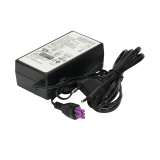 Блок питания (сетевой адаптер) для принтера HP Deskjet F4210, F4230, F4235, F4240 32V 625ma розовый разъем 3 пина 2 контакта, черный с сетевым кабелем