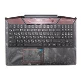 Клавиатура (топ-панель) для ноутбука Lenovo Y720-15IKB черная c черным топкейсом