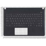 Клавиатура (топ-панель) для ноутбука Asus X401 черная с черным топкейсом