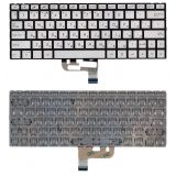Клавиатура для ноутбука Asus ZenBook 13 UX333F серебристая с подсветкой