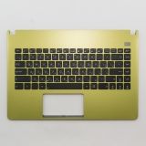 Клавиатура (топ-панель) для ноутбука Asus X401A черная с желтым топкейсом