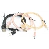 Кабель для зарядки и синхронизации USB Type-C/USB 2.0 в оплетке (1 м) (2,4A) braided Pink Gold
