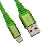 Кабель Zetton USB SyncCharge Round Soft TPE Data Cable USB <-> Lightning зеленый (ZTUSBRSTGNA8)