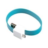 USB Дата-кабель на большом магните плоский Micro USB (голубой/европакет)
