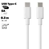 USB-С Дата-кабель USB-C Type-C – Type C Cable Fast Charge 0,30м, 5A (белый)