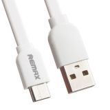 USB Дата-кабель Remax Type-c для USB Type-C плоский 1м (белый)