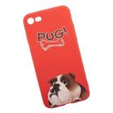 Силиконовый чехол "LP" для iPhone 8/7 "PUG!" Английский бульдог Жора (красный)