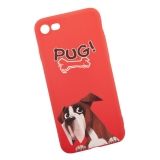 Силиконовый чехол "LP" для iPhone 8/7 "PUG!" Дог Антон (красный)