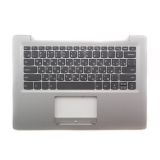 Клавиатура (топ-панель) для ноутбука Lenovo IdeaPad 120S-14IAP серая c серебристым топкейсом